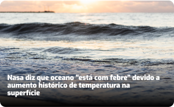 notícia sobre altas temperaturas na superfície do oceano